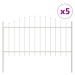 vidaXL Zahradní plot 5 pcs Bílá 170 x 140 cm Práškově lakovaná ocel