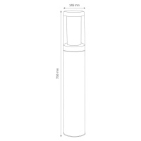 LCD Světlo na cestu z nerezové oceli 1256 odolné vůči mořské vodě 75 cm