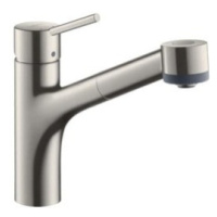 Dřezová baterie Hansgrohe Talis s vytahovací sprškou, 2 proudy vzhled nerezu 73860800