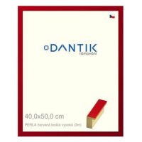 DANTIK rámeček 40 × 50, PERLA červený lesklý vysoký plexi čiré