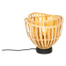 Orientální stolní lampa černá s přírodním bambusem - Pua