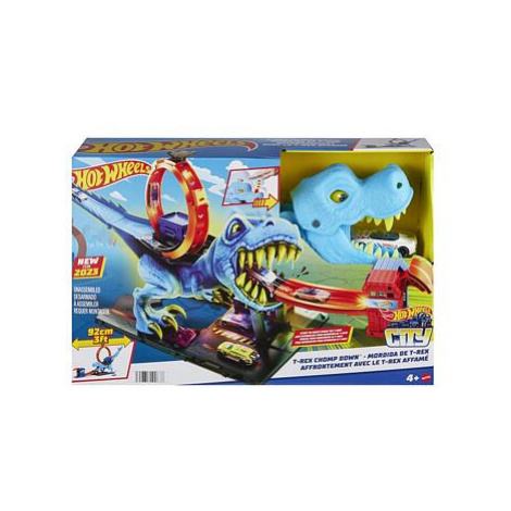 Mattel Hot Wheels City Smyčka se žravým T-Rexem