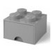 LEGO® úložný box 4 - se zásuvkou šedá 250 x 250 x 180 mm