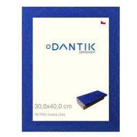 DANTIK rámeček 30 × 40, RETRO modrý plexi čiré