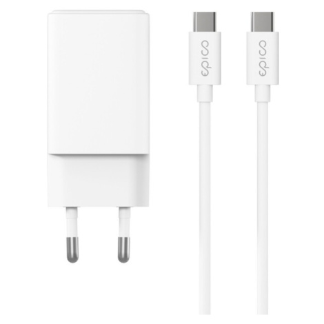 Epico UltraBoost GaN 45W síťový adaptér EA45 s 1,2 m USB-C na USB-C kabelem bílý Bílá