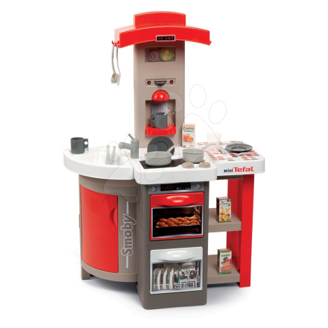 Kuchyňka skládací Tefal Opencook Smoby červená s kávovarem a chladničkou a 22 doplňků