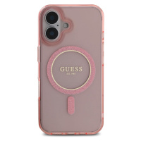 Zadní kryt Guess IML Glitter Ring MagSafe pro Apple iPhone 16, růžová