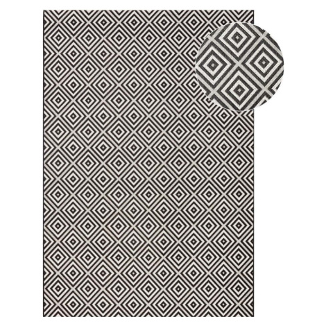 Černo-bílý venkovní koberec NORTHRUGS Karo, 160 x 230 cm Hanse Home