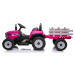 Mamido Elektrický traktor s vlečkou Blow růžový