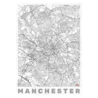 Mapa Manchester, Hubert Roguski, (30 x 40 cm)