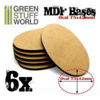 Dřevotřískové podstavce MDF Bases - Oval 75 x 42 mm (6 ks)