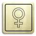 Accept Piktogram "WC ženy V" (80 × 80 mm) (zlatá tabulka - černý tisk)