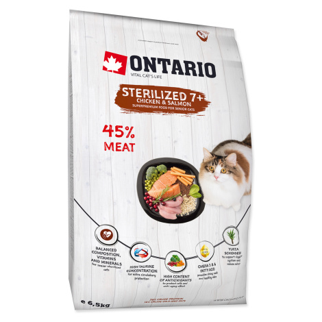Ontario Cat Sterilised 7+ granule 6,5 kg