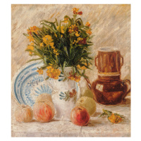 Obrazová reprodukce Vase with Flowers, Coffeepot and Fruit, Vincent van Gogh, 40 × 40 cm