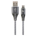 GEMBIRD CABLEXPERT Kabel USB 2.0 AM na Type-C kabel (AM/CM), 2m, opletený, šedo-bílý, blister, P