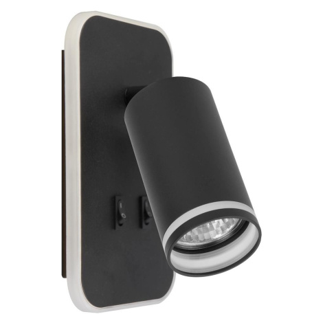 LED Nástěnné bodové svítidlo PIPE 1xGU10/10W/230V + LED/6W černá ML2081