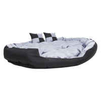 SHUMEE Oboustranný omyvatelný pelíšek pro psy šedo-černý 150 × 120 × 25 cm