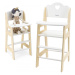Židle na krmení pro panenky VIGA PolarB, bílé dřevěné