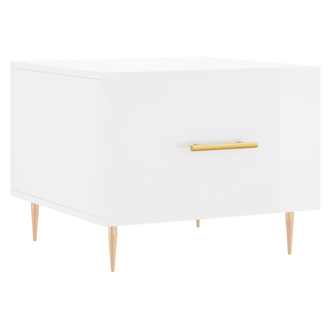 vidaXL Konferenční stolek lesklý bílý 50 x 50 x 40 cm kompozitní dřevo