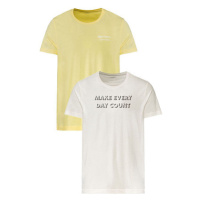 LIVERGY® Pánské triko, 2 kusy (adult#male#ne, S (44/46), žlutá/bílá)