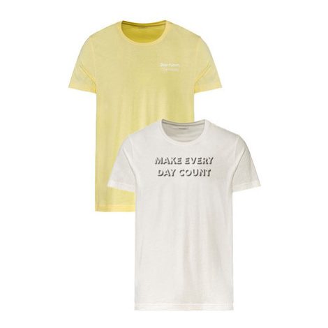 LIVERGY® Pánské triko, 2 kusy (adult#male#ne, S (44/46), žlutá/bílá)