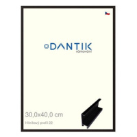 DANTIK rámeček 30 × 40, ALU profil 7022 Černý matný plexi čiré