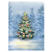 Ilustrace Christmas tree decorated with balls in, Evgeniya_Mokeeva, (30 x 40 cm)