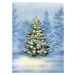 Ilustrace Christmas tree decorated with balls in, Evgeniya_Mokeeva, 30 × 40 cm