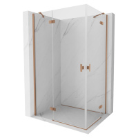 MEXEN/S Mist H Duo sprchový kout dveře křídlové 105 x 80, transparent, měď kartáčovaná 8A5-105L-