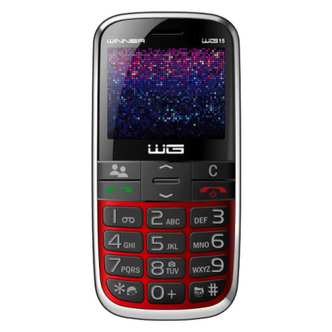 Tlačítkový telefon pro seniory Winner WG15, červená Winner Group