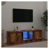 vidaXL TV stolek s LED old wood 140 x 40 x 35,5 cm kompozitní dřevo