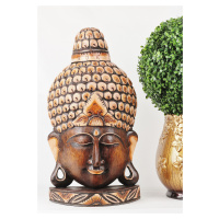 Dřevěná Dekorace Hlava Buddhy I