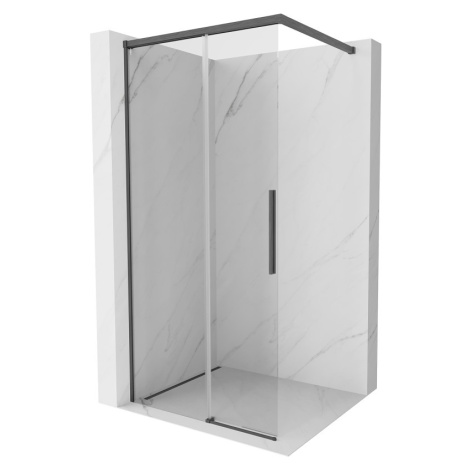 MEXEN/S Rox Sprchová zástěna WALK-IN 95 x 200, transparent 8 mm, grafit kartáčovaná 8C2-095-003-
