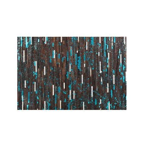 Kožený koberec 160 x 230 cm hnědo-modrý KISIR, 200984 BELIANI