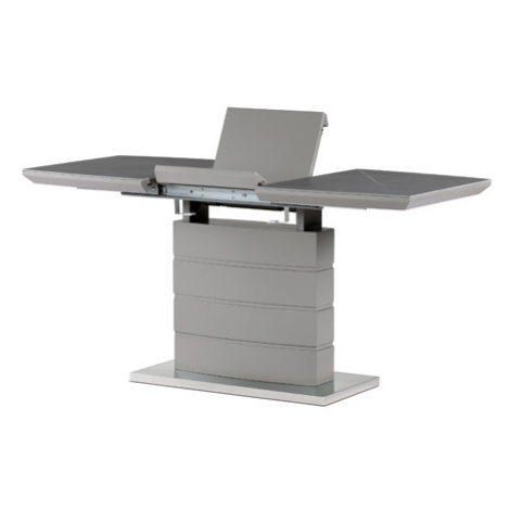 Jídelní stůl 120+40x70 cm, keramická deska šedý mramor, MDF, šedý matný lak Autronic