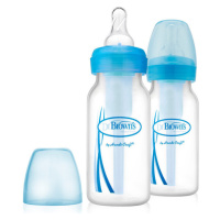 Kojenecká lahev skleněná 120 ml Options+ 2ks modré