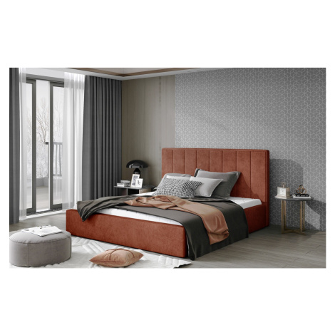 Artelta Manželská postel AUDREY s úložným prostorem | 140 x 200 cm Barva: Cihlová / Dora 63
