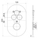 Mereo Termostatická podomítková tlačítková baterie 3-cestná oválný kryt CB60157TB