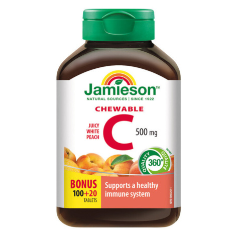 JAMIESON Vitamín C 500mg broskev chewable tbl.120