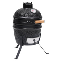 vidaXL Zahradní gril a udírna 2 v 1 Kamado keramický 56 cm černý