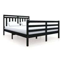 Rám postele černý masivní dřevo 160 × 200 cm, 3100668