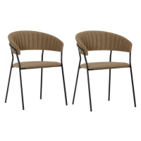 KARE Design Jídelní židle s područkami Belle - světle hnědá (set 2 kusů)