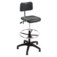 meychair Pracovní otočná židle, PU pěna, s patkami a nožním kruhem, rozsah přestavování výšky 62