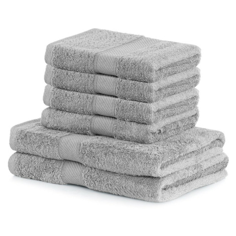 DecoKing Sada ručníků a osušek Bamby světle šedá, 4 ks 50 x 100 cm, 2 ks 70 x 140 cm