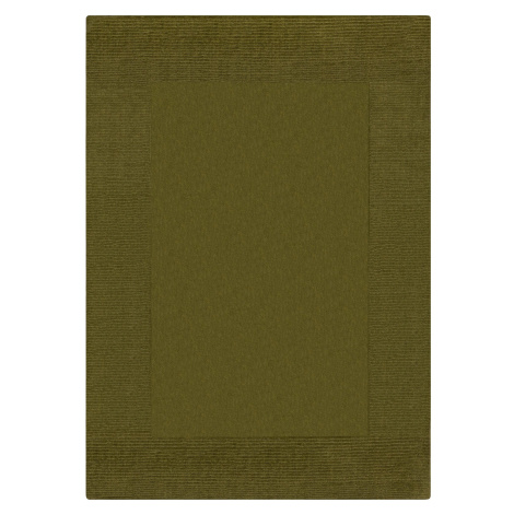 Flair Rugs koberce Kusový ručně tkaný koberec Tuscany Textured Wool Border Green - 160x230 cm