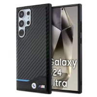 BMW obal na Samsung Galaxy S24 ULTRA Black Leather Carbon