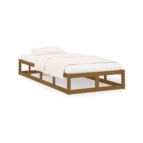 Rám postele medově hnědý 100 × 200 cm masivní dřevo, 820789 SHUMEE