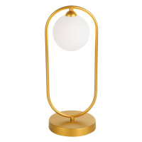 Viokef Stolní lampa Fancy se skleněným stínidlem, zlatá