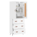 vidaXL Skříň highboard lesklá bílá 69,5 x 34 x 180 cm kompozitní dřevo