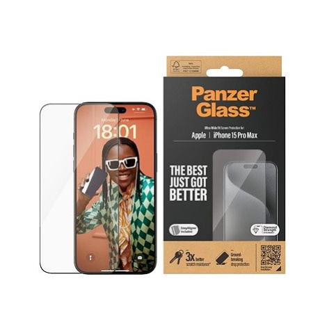 PanzerGlass Apple iPhone 15 Pro Max s instalačním rámečkem